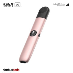 Side view of the Light Pink RELX Infinity 2 Vape Pod Device showcasing its delicate shade.