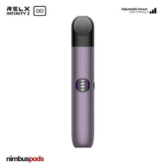 Front view of the Royal Indigo RELX Infinity 2 Vape Pod Device showcasing its rich color.