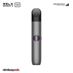 Front view of the Dark Asteroid RELX Infinity 2 Vape Pod Device highlighting its unique finish.