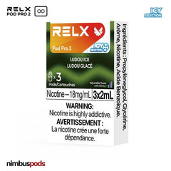 Three Ludou Ice pods from RELX Infinity arranged with a refreshing aesthetic, highlighting smooth mung bean flavor.