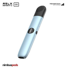 Side view of the Teal RELX Infinity 2 Vape Pod Device demonstrating its modern design.