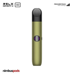 Front view of the Green Navy RELX Infinity 2 Vape Pod Device emphasizing its stylish color.